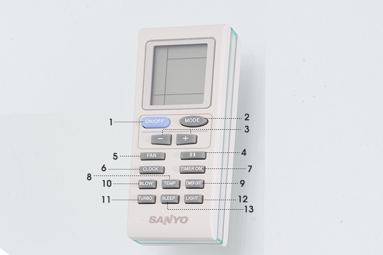 cách điều khiển remote máy lạnh Sanyo